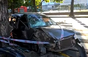 Robó el auto de su tía y chocó contra un árbol en Pompeya