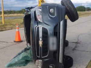 Dos personas resultaron heridas tras un vuelco en la autopista de las Serranías Puntanas