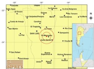 Leve sismo de 2.6 se registró cerca de Villa Mercedes