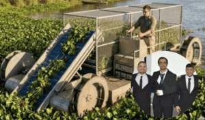 Tres jóvenes diseñan máquina para combatir la plaga de camalotes en el NEA: innovación accesible y sustentable