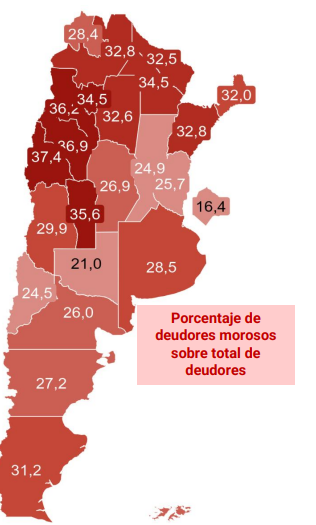San Luis supera el promedio nacional y es una de las provincias con más deudores morosos
