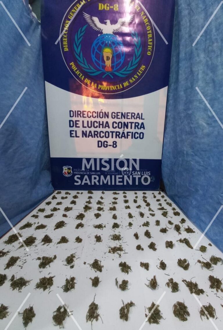 Incautaron marihuana valuada en $1,1 millón y detuvieron a una mujer en Merlo