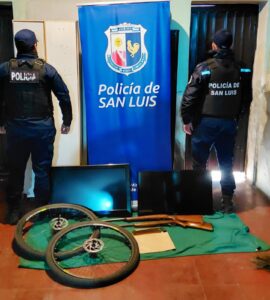 San Francisco: recuperaron objetos robados y secuestraron armas en un allanamiento