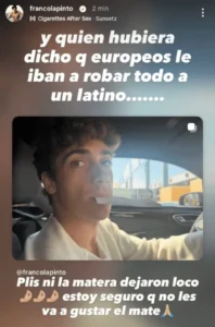 Franco Colapinto fue víctima de un robo durante sus vacaciones en Italia y reaccionó con humor