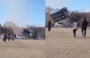 Susto en Córdoba: se voló un inflable en el Día del Niño y hay dos chicos heridos