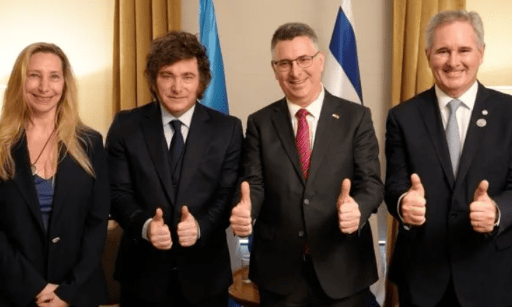 Javier Milei mantuvo una bilateral con el canciller de Israel durante su visita a Colombia