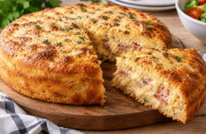 Budín salado de jamón y queso ideal para un almuerzo de verano